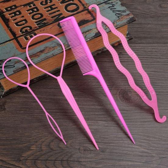 4Pcs Braid Ponytail Bun Maker Comb DIY Hair Styling Set