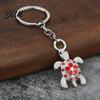 Turtle Key Ring Rhinestone Flower Keychain Luxury Alloy Car Decorative Animal Charm Ring Keychain Pendant for Backpacks Handbag Decoration