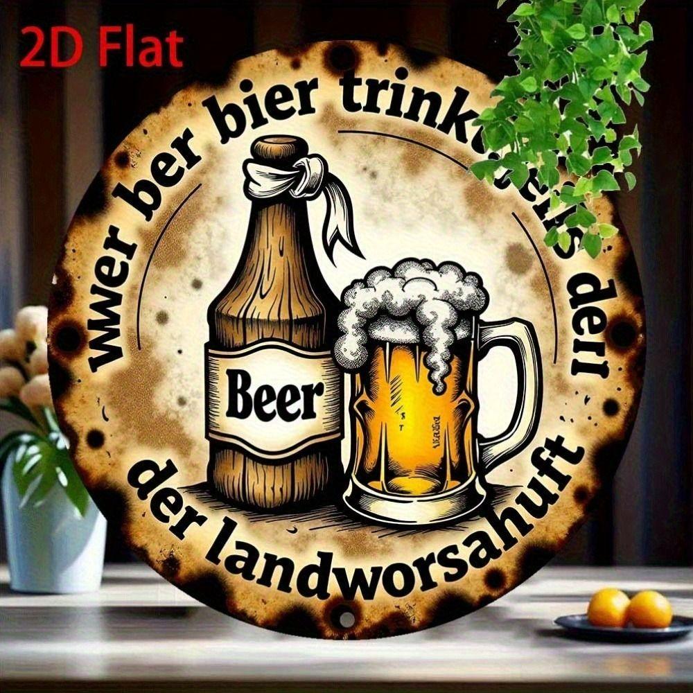Segno in Latta Metallico Birra Decorazione Murale 20x30cm