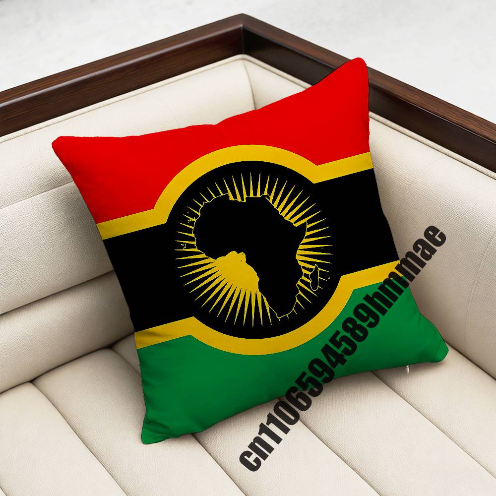 For Marcus Garvey Black Red Green Africa Panafrikanische Flagge Throw Pillow Case Sham Square Car Pillowcase Pad Cushion Cover