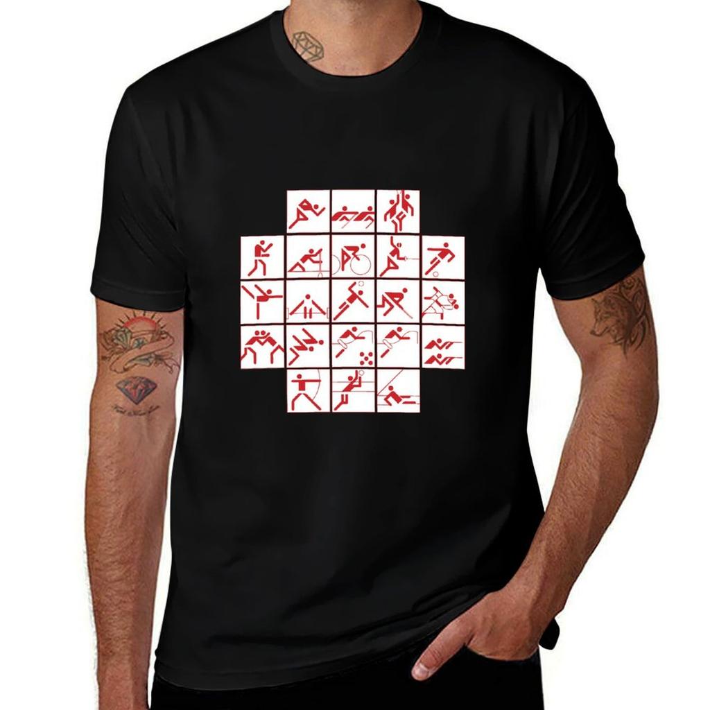 Pictograms 1976 Tshirt Urban Casual Loose Fit Tee Tshirt