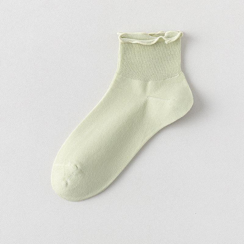 Women's Shallow Short Socks, Summer Thin Loose Lace Boneless Pure Cotton Postpartum Socks, Socks for The Elderly with Swollen and Plump Feet