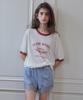 CITTA Linen Blend Graphic Loose Fit Ringer T-Shirt_Ctt3027(Ivory)