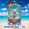 Elephant Theme Beach Towel Personalized Custom Name & Text Soft Quick Dry Beach Towel for Swimming Travel