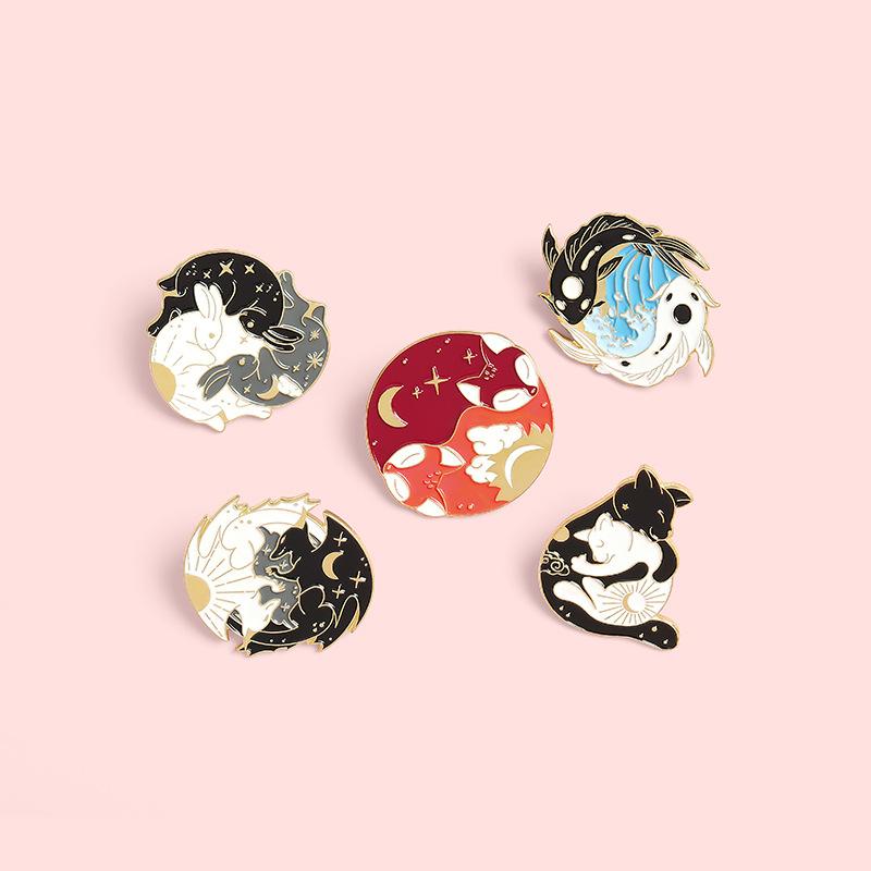 thumbnail image 2 of 5-Piece Cat Brooch Set - Cute Kitty Lapel Pins For Women & Men 2 of 14