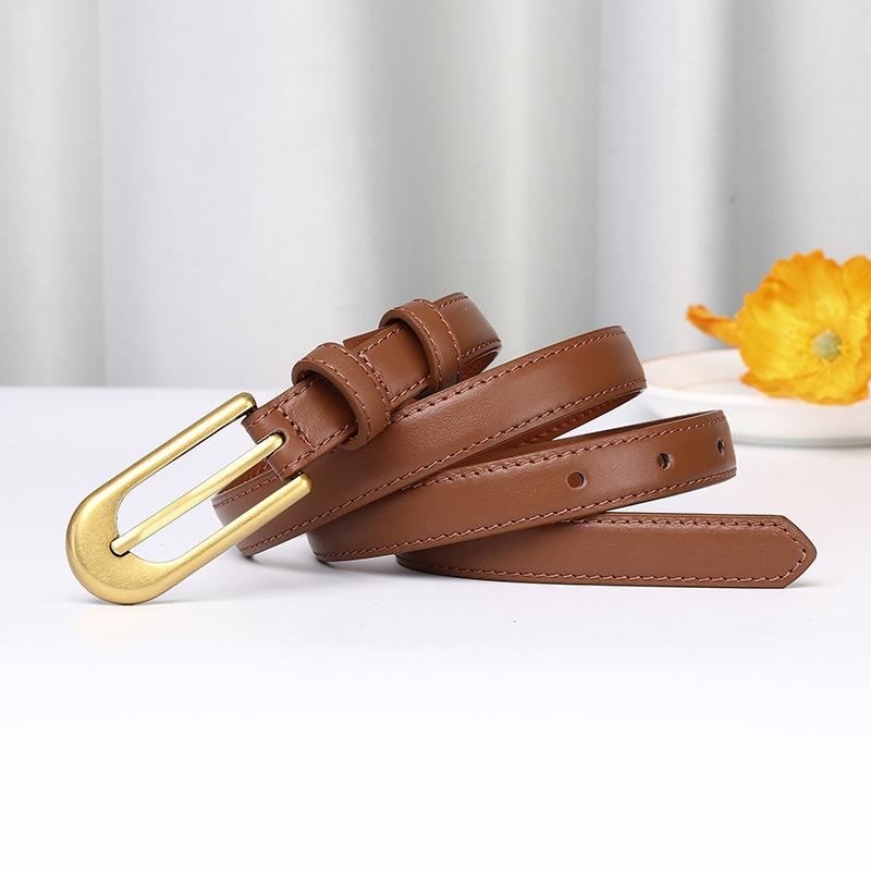 New First-Layer Pure Cowhide Women'S Belt Fashion Trend Versatile Leather Pin Buckle Casual Jeans Belt Women'S
