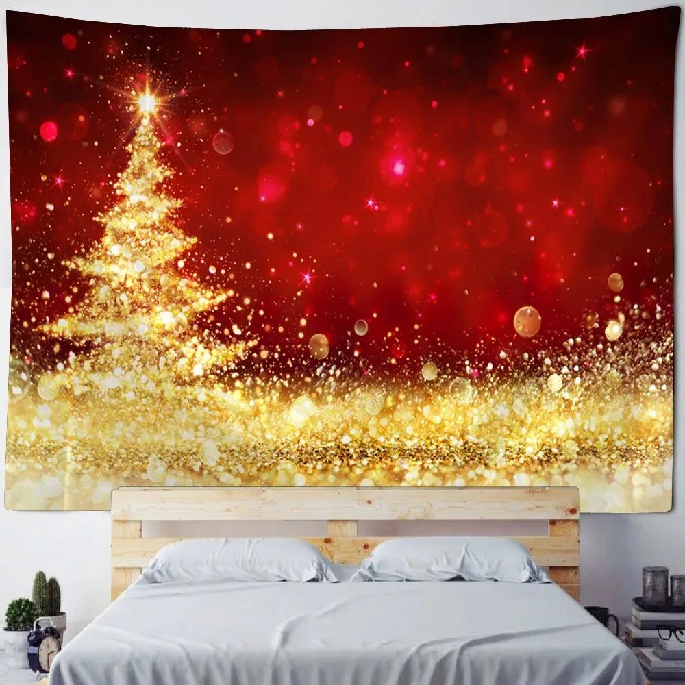 Christmas Tree Fireplace Pattern Decoration Living Room Bedroom Home Wall Decoration Tapestry