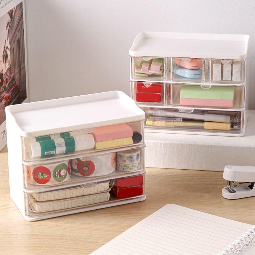 

Plastic Desktop Storage Boxes Drawer Style Cosmetic Organizer Jewelry Sorting Box Document