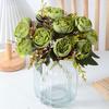 6 Köpfe Künstliche Rosenblüten Faux Seidenrosen-Sträuße mit Blatt für Hochzeit Zuhause Büro Innen Außen Dekoration