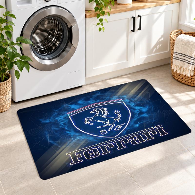 Flannel Kitchen Mat Ferrari Soft Area Rug Non Slip Floor Carpet Home Decoration