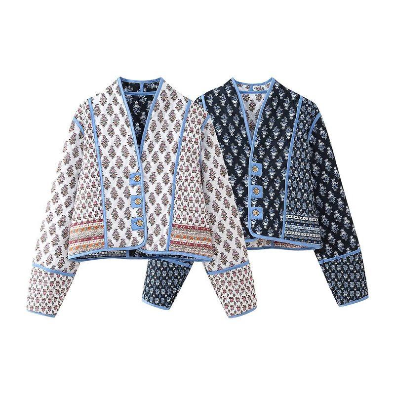 Araltay Western Style Women Clothes New Fashion Loose All-Match Temperament Double-sided Wear Chic Print Cotton-padded Jacket Outerwear