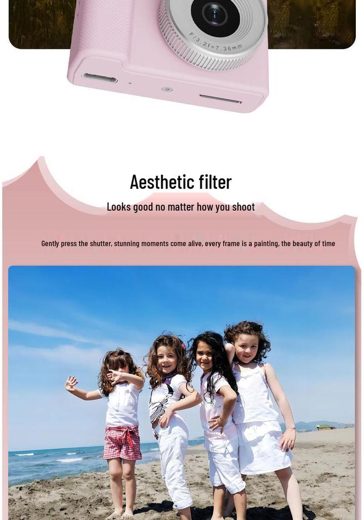 Compact 4K Ultra HD Retro Children's Camera - Smart Mini Q15 for Photos and Parties