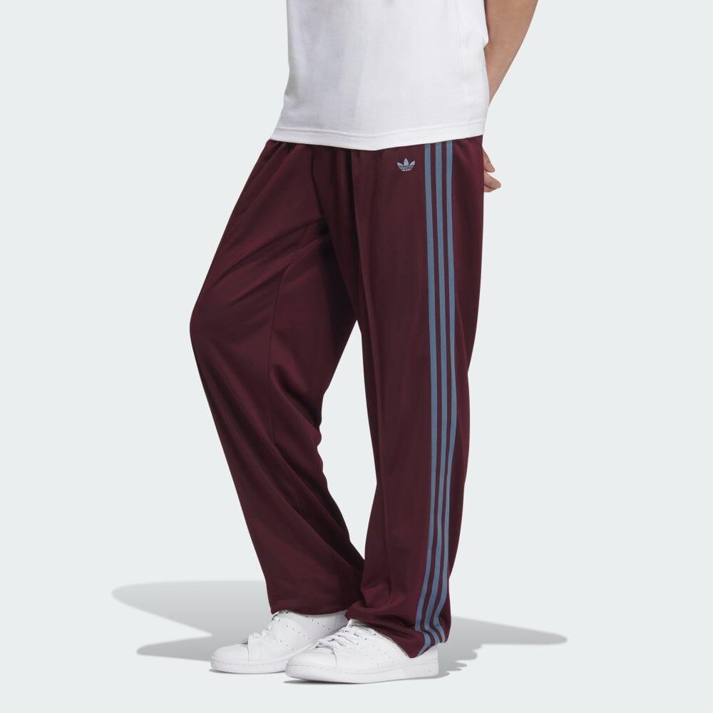 Adidas Originals Striped Print Elastic Waist Loose Casual Pants Unisex Bottoms Red IN1004