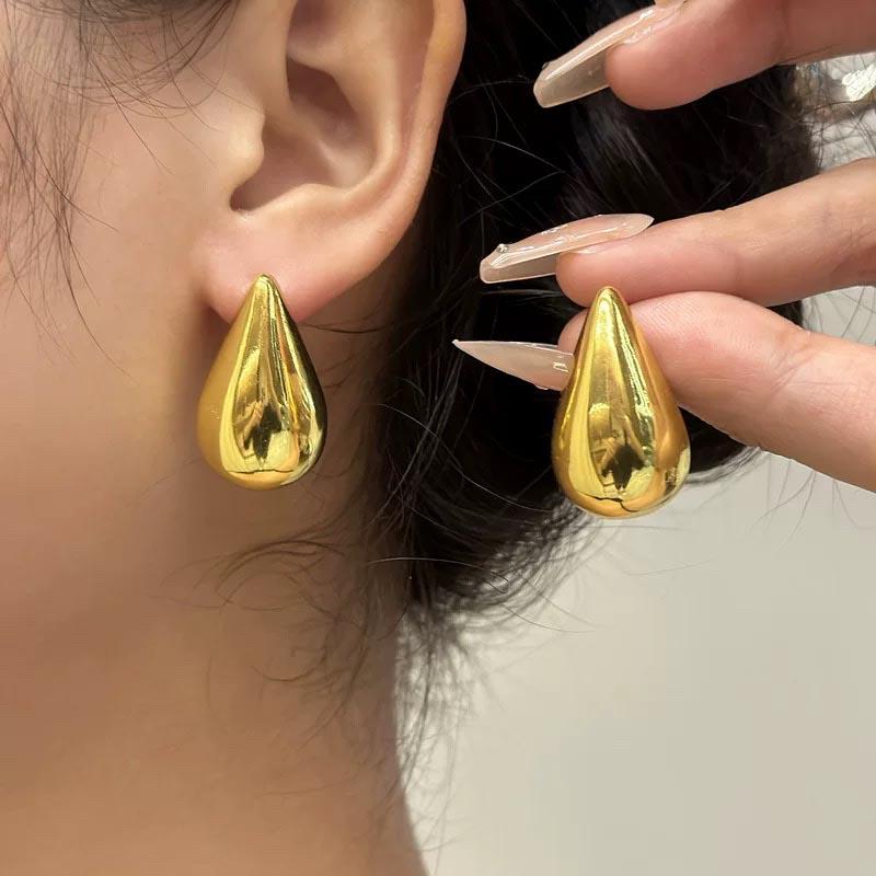Neue trendige klobige Wassertropfen-Ohrringe für Frauen Persönlichkeit glänzende Tropfenohrringe Boho Teardrop-Ohrringe Mädchen Modeschmuck Geschenke