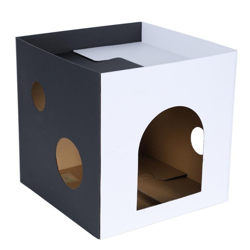 In 1 Corrugated Paper Cat Bed Cat Scratcher Double Layer Cat House Pet Supply