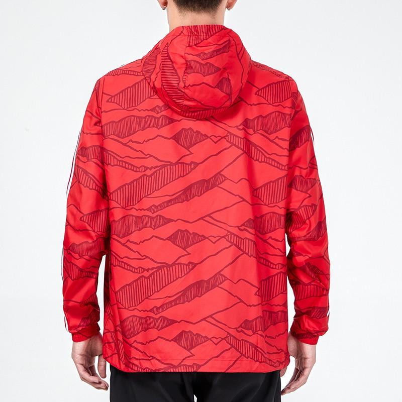 Adidas Soccer Training Windbreaker Quick-Dry Casual Hooded Jacket Men Jacket Red GR0683