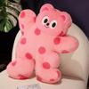 Sale Lovely Cartoon Bear Pillow Stuffed Bear Plush Toy Round Dot Ultra Soft Long Plush Fabric Cushion Creative Birthday Gift