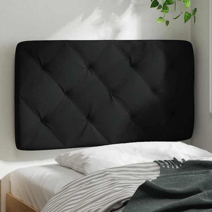 VidaXL Coussin de tête de lit noir 80 cm tissu 4019193