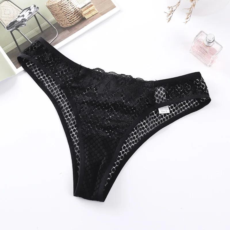 Sexy Sheer Lace Transparent Female Underwear Mesh Hook Briefs Low Waist Seamless Underpants Lingerie for Women Calzones Mujer