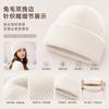 Autumn Winter Fashion Rabbit Hair Knit Hat Double Rolled Brim Warm Cold Hat