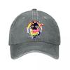 Cute Rainbow Kitten Bubble Tea Fantasy Art Washed Baseball Cap Outdoor For Womens Unisex FeUnisex