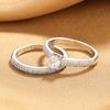 2026 Micro-inlaid Zircon Ring Personalized Women's Combination Ring Set Fashionable Light Luxury Four-claw Couple Wedding Ring Pair