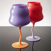 Creative Goblet Cup Retro Style Colorful Crystal Twist Red Wine Glass For Champagne Cocktail For Party Wedding Bar Accessories