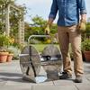 Stainless Metal Hose Reel Large Capacity Effortless Cart Winding for