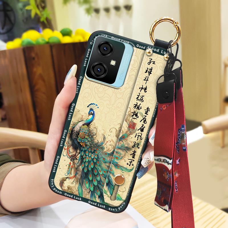 Schmutzabweisende Staubdichte Handyhülle für Blackview Oscal C70 Weiche Hülle Armband Mode Lanyard Langlebig Chinesischer Stil