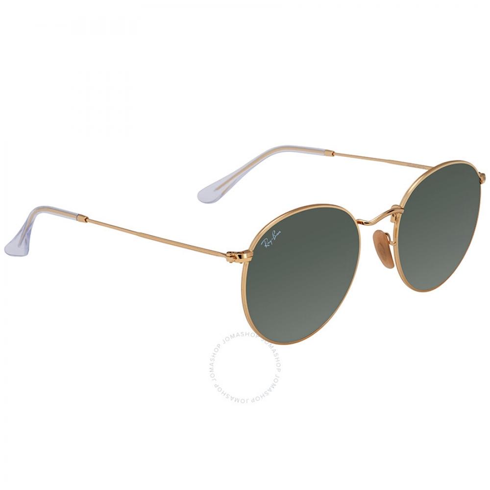 Ray Ban Round Flat Lenses Green Classic G 15 Unisex sunGlasses Rb3447n 001 53