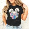 Glitter Easter Bunny Coquette Bow Classic Top Girls Funny Easter Bunnie Sunglasses Holiday Tshirts Easter Day Retro T Shirts