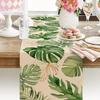 Seliem Summer Palm Leaves Tropical Greenery Table Runner, Monstera Home Kitchen Dining Plant Decor, Spring Seasonal Decorations Indoor Outdoor Hawaii