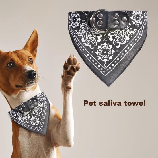 Yousheng Pet Saliva Towel Ethnic Style Print Triangle Neckerchief Bib Fabric Adjustable Bandana Collar for Puppy Dogs Cats Pet Accessories