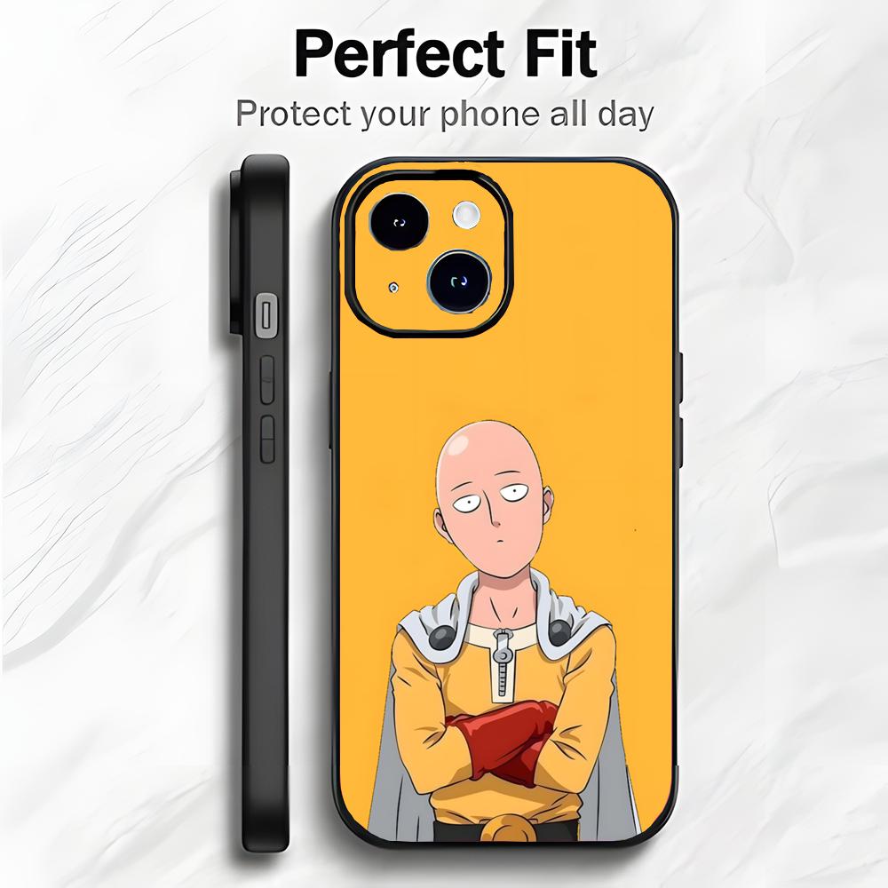 Epic Humorous Japanese Anime O-One Punch Man Phone Case Phone Case Soft Packaging Lightweight For iPhone17 16 15 14 13ProMax