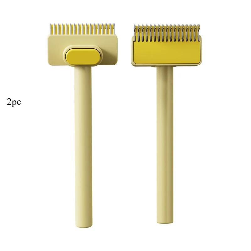 

2pcs Multifunctional Stainless Steel Pet Supplies Opening Comb Pet Supplies Removal Floating Hair Cleaning 17.5x6cm жовтий