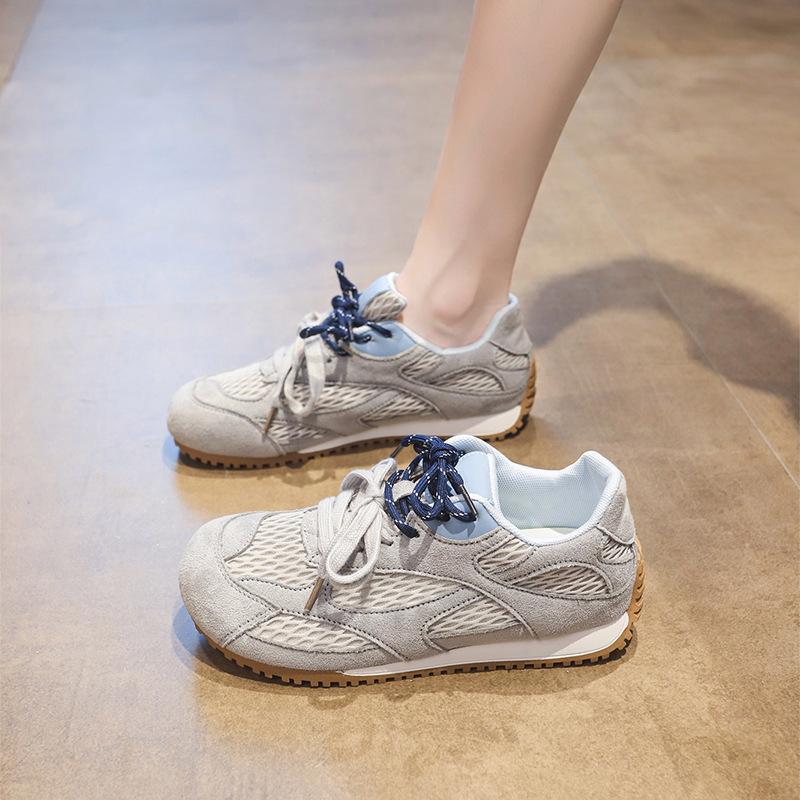 Mesh explosion inner height increase thin German training shoes women's breathable 2025 summer new casual Forrest Gump shoes sports board shoes