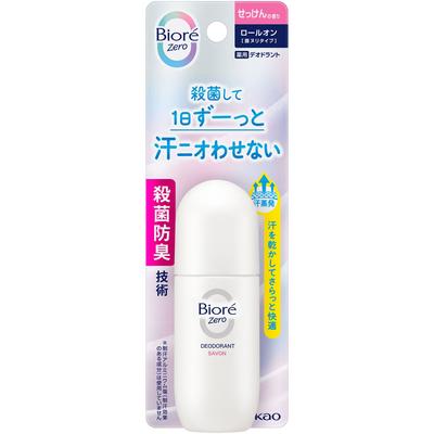 Biore Zero İlaçlı Deodorant Roll-On Sabun Kokusu 40mL (Yarı ilaç) Roll-on mist antiperspirant Ter önleyiciler Kullanmadan önce kutuyu çalkalayınız.