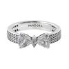 Starlight Bow Decoration Double Ring 925 Silver Women Ring 193552C01