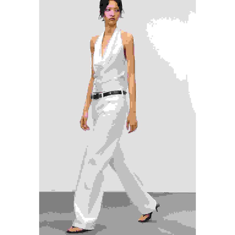 Zbzr Spring New Women clothes Western Style Versitile Fashion Simple Neck Collar Silk Satin Texture Top 2892650