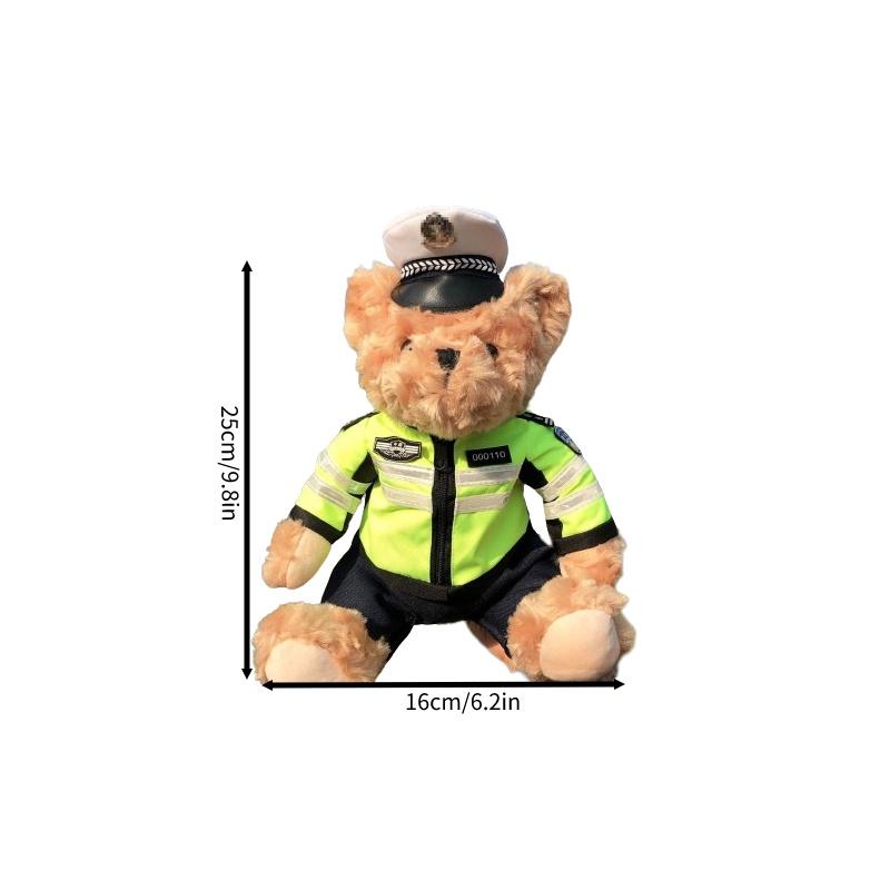 Милый 25-сантиметровый плюшевый мишка-полицейский для детей