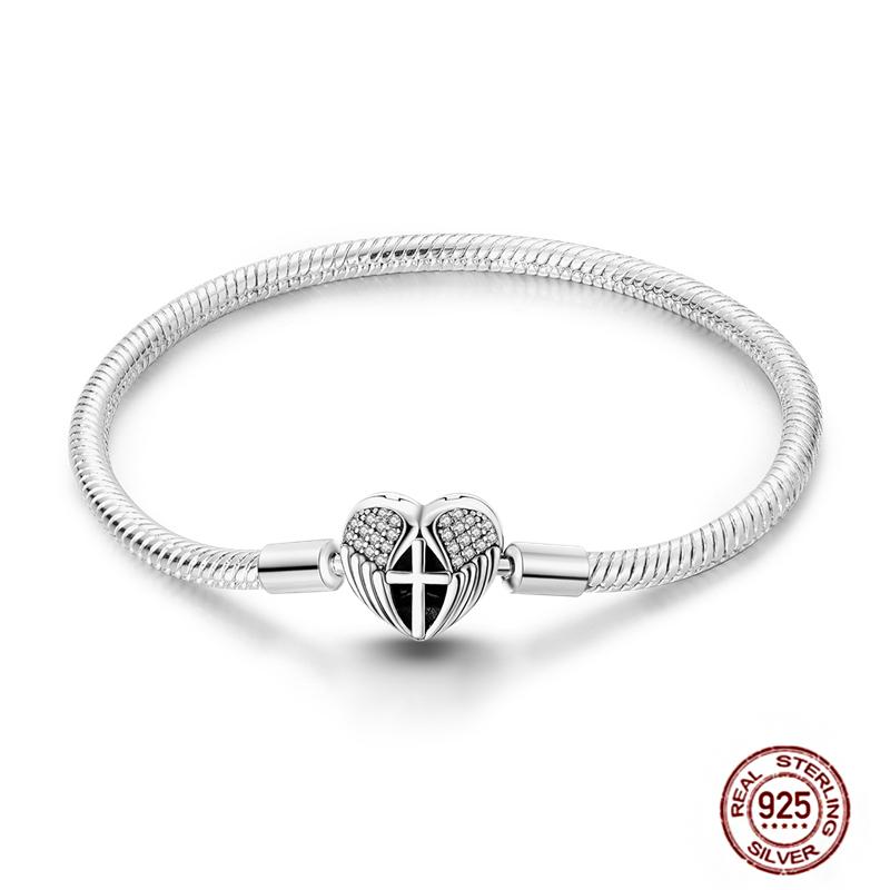 Bracelet Silver 925 Original 17-20CM Star Moon Heart Butterfly Paw Print Zircon Bracelets Fit DIY Charms Birthday Jewelry Gifts