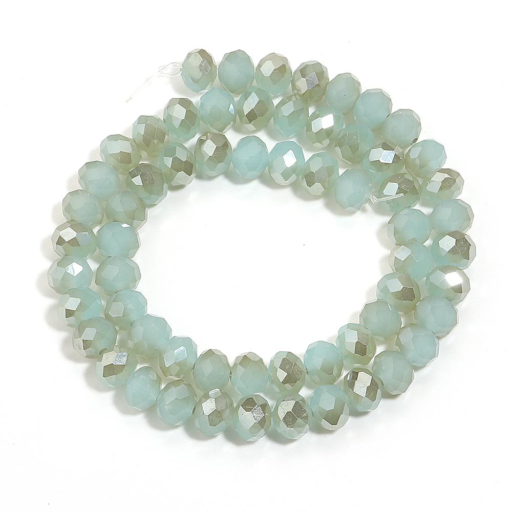 4 6 8mm Faceted Crystal Rondelle Beads Light Lake Blue Amber Glass Loose Spacer Beads For Jewelry Making DIY Bracelets Necklace