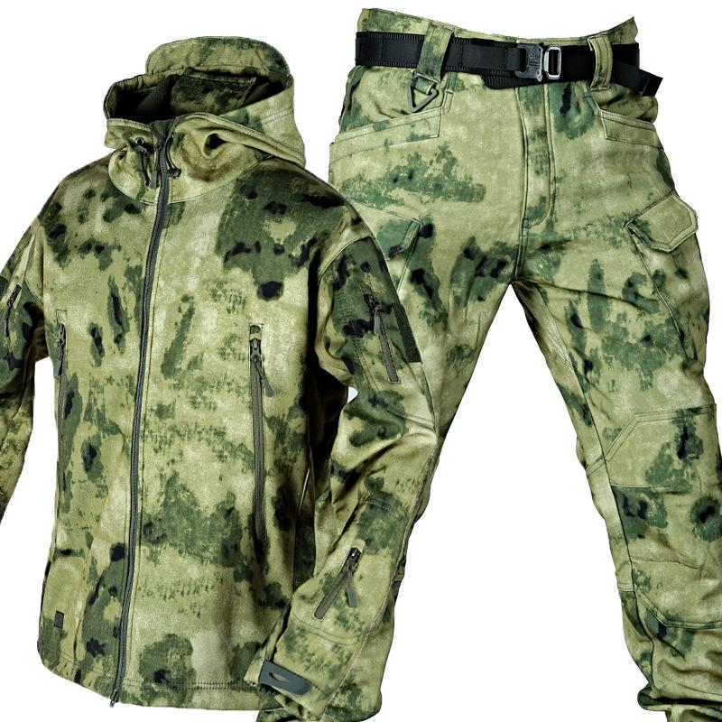 Erkek Kalınlaşma Askeri Üniforma Kamuflaj Ceket ve Ordu Savaş Multicam Gömlek Taktik Avcılık Paintball Pantolon Seti