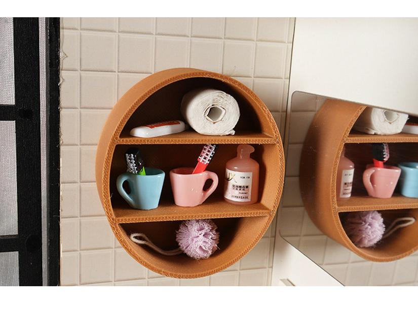 Miniature Dollhouse Bathroom Set: Toothbrush, Toiletries & Wall-mounted Storage Rack