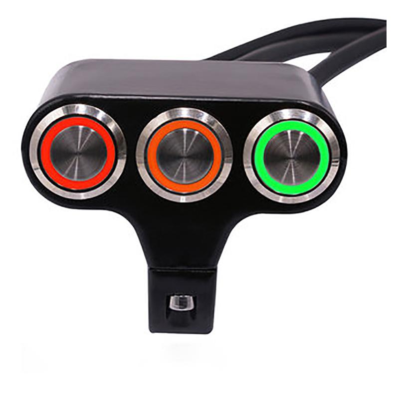 

Motorcycle Electric Car Modified Button Handlebar Control Spotlight Horn Dimming Far/Near Light Aluminum Alloy Switch чёрный