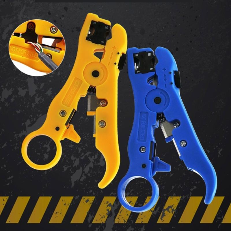 All-In-One Stripping Tool Cable Wire Stripper Compression Tool Coaxial Cable Stripper Round Cable Cutter Flat Cable