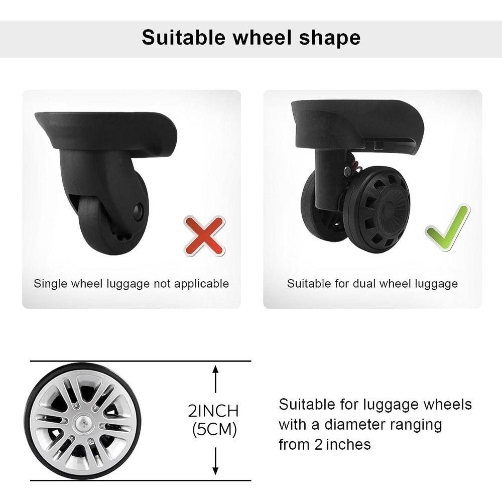 8 stk Silikon Koffert Hjul Beskyttelsesdeksel Reduser Støy Trallekasse Hjuldeksel