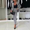 Women's Double Breasted Slim Fit Blazer and Trousers Suit Set