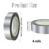 4 Rolls Silvery Metallic Mirror Tape DIY Graphic Art Tape Self-Adhesive Film Decor Tape for Wall Wardrobe Bathroom Decoration Gift Wrapping Crafts