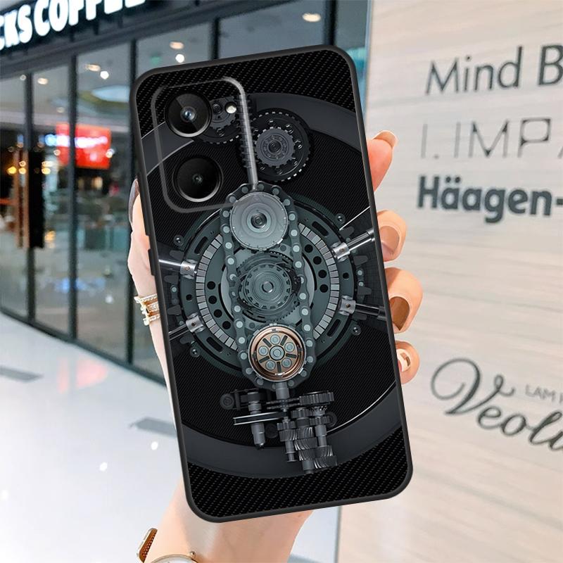 Steampunk Style Gears Levers Engine Case For Realme 15 Pro 12 11 13 14 Pro Plus GT6 GT7 C55 C51 C53 C25 C63 C61 C65 C67 C71 C75